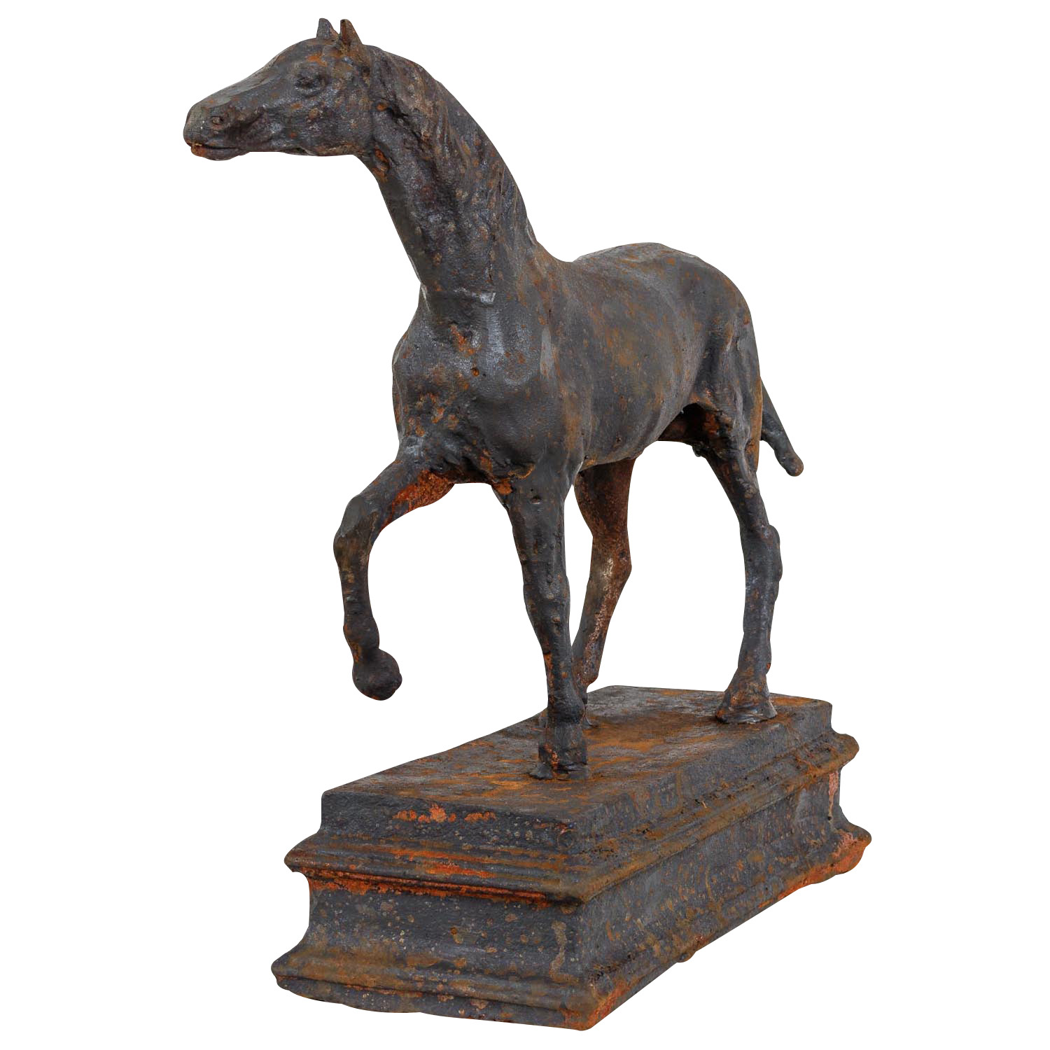 Garden Figure Right Sculpture Statue Horse Garden Iron Rust