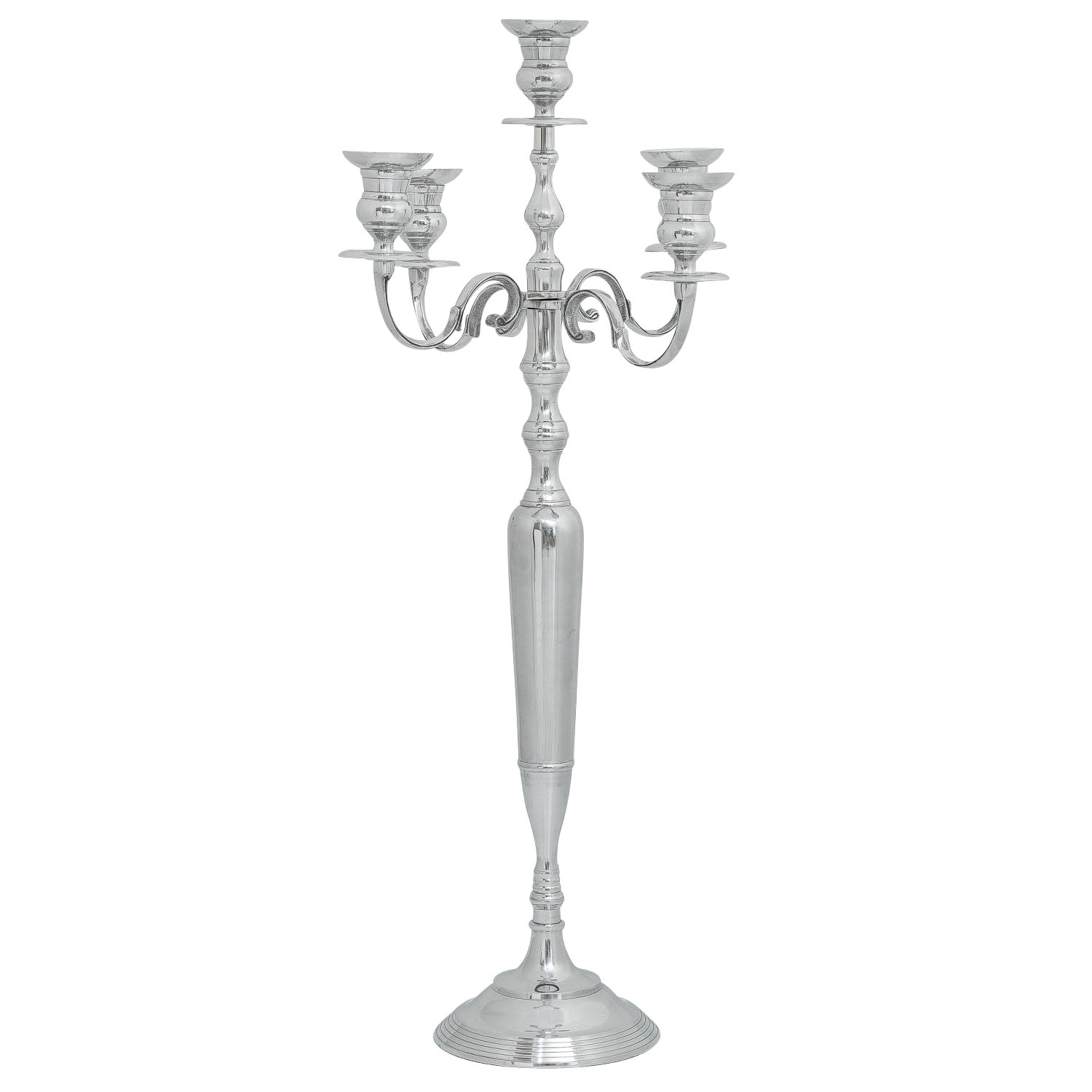 XL ® 5-armig Antik-Stil Silber | Kerzenhalter 102cm Alu Kerzenständer aubaho Kerzenleuchter