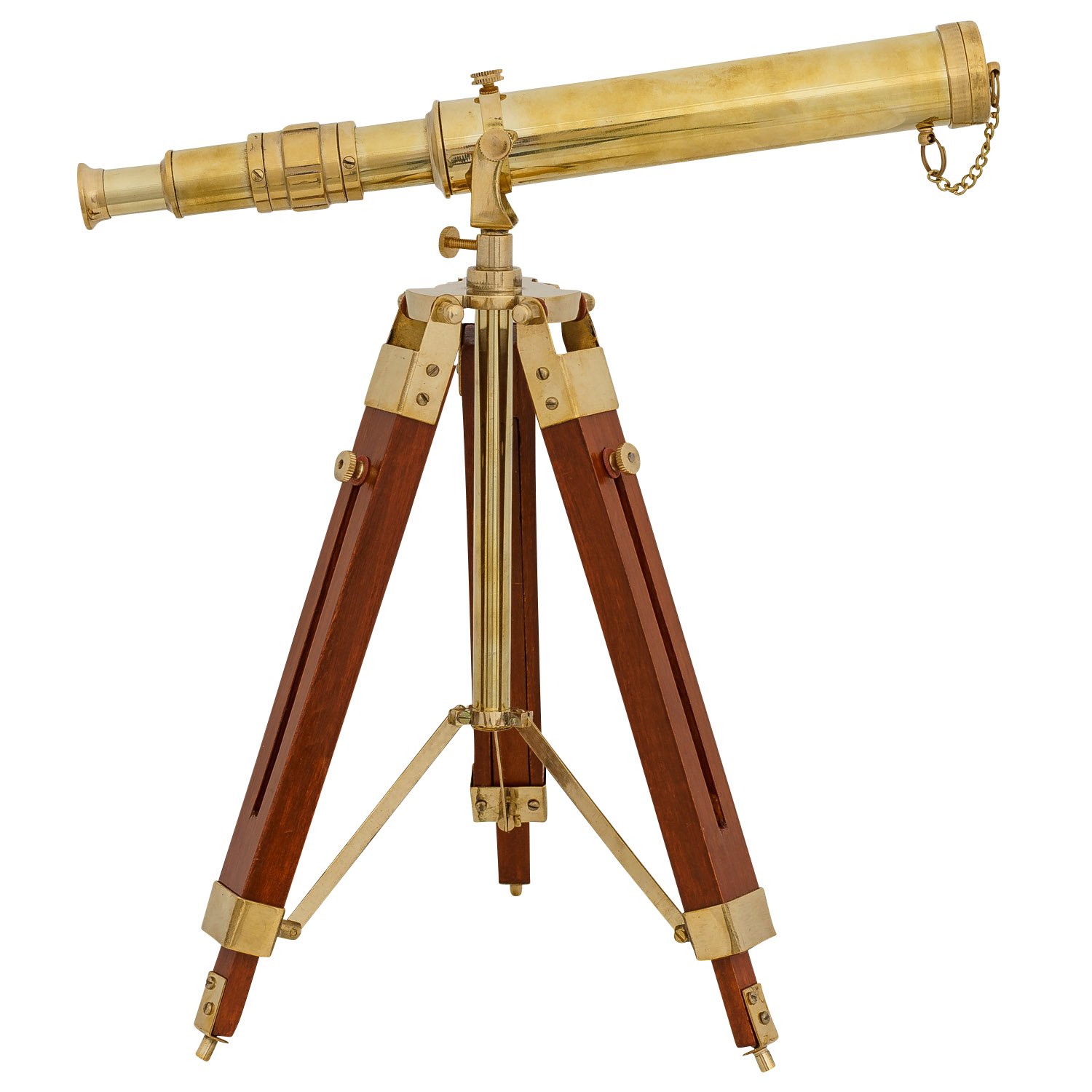 Cyberruimte Panda vis Telescoop telescoop verrekijker messing met houten statief 45cm antiek  stijl | Nederland