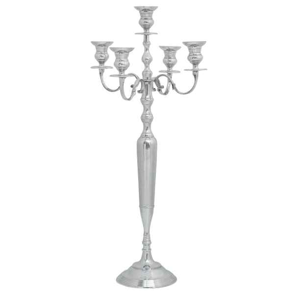 Kerzenständer XL Kerzenleuchter ® 5-armig Silber 102cm aubaho Alu Antik-Stil Kerzenhalter |
