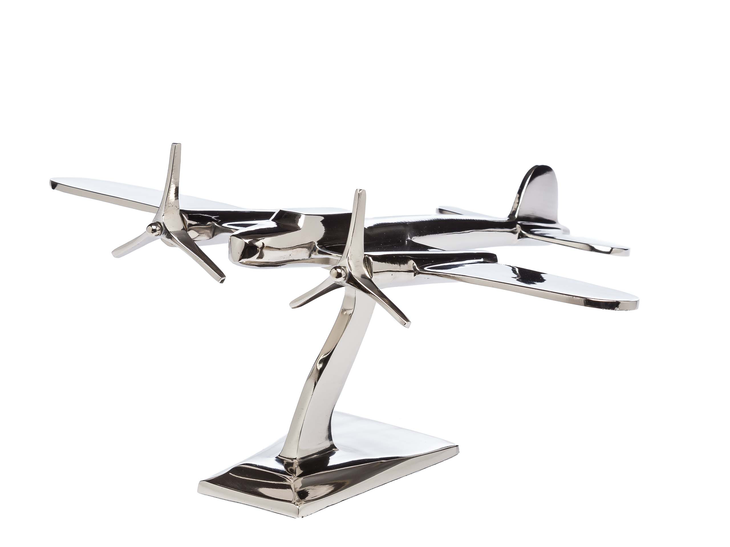 38,5cm aluminium vliegtuigmodel zilver Artdeco stijl metaal | Nederland