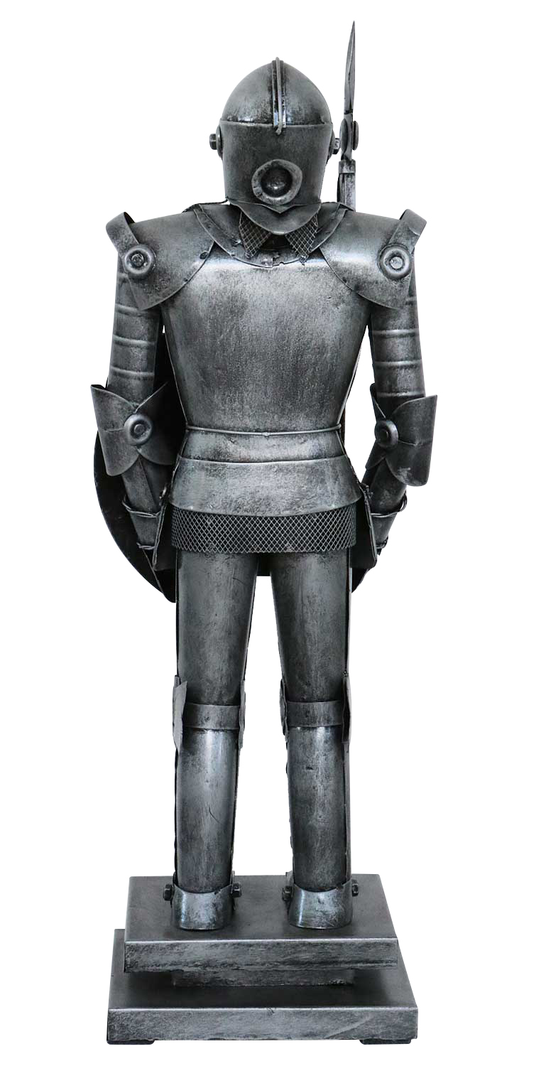 Ritter Mit Lanze Und Schild Skulptur Figur Metall Antik Stil 45cm Aubaho