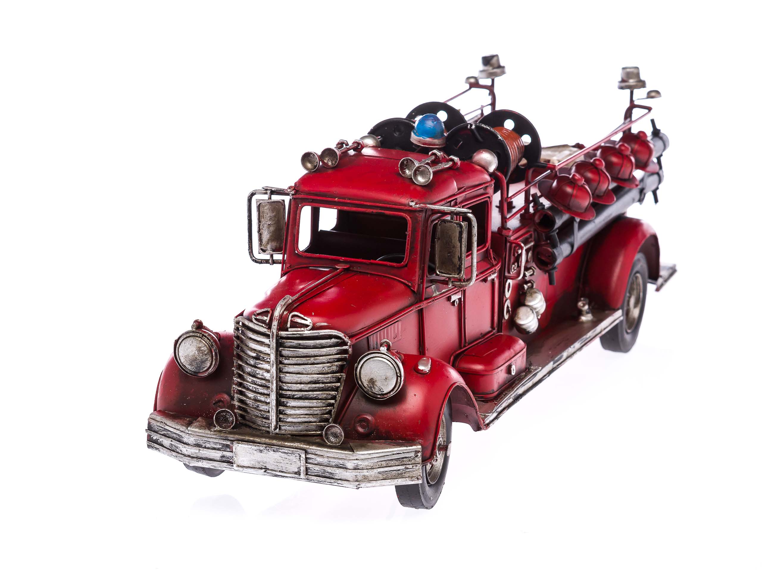 Modellfahrzeug Feuerwehr im nostalgischem Stil Feuerwehrauto 50cm