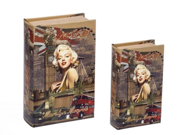 2x Schatulle Marilyn Monroe Buch Buchattrappe Aufbewahrung Schmucketui book box