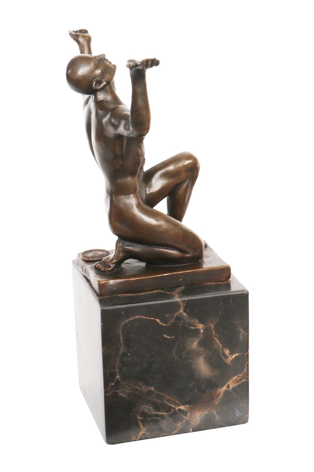 Statue De Bronze Homme Nu Sculpture Figurine Style Antique 18cm Ebay