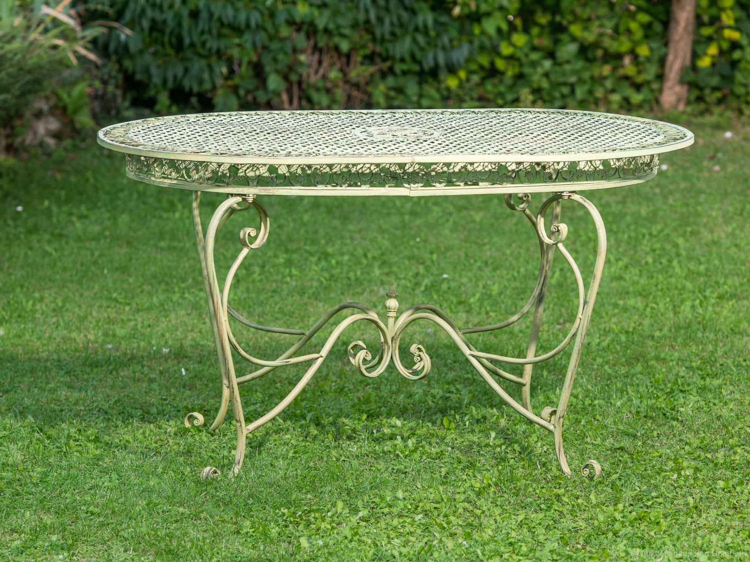 Tavolo da giardino 135 centimetri tavolo in ferro battuto mobili da ... -  9180073